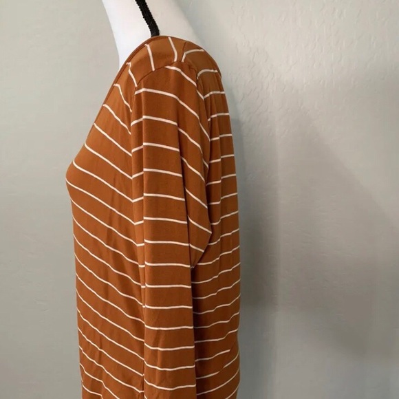 ❌NWT - Old Navy Womens striped burnt orange v-neck soft long sleeve top size❌ - Picture 7 of 10